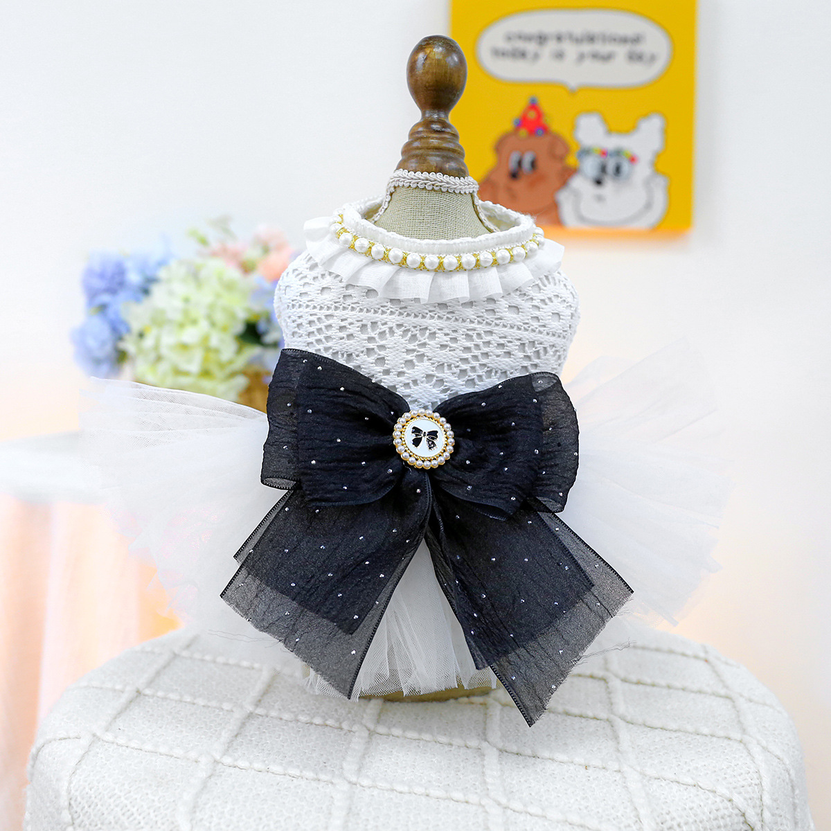 New SS Pet Princess Dress - Bow Accent | For Small & Medium Toy Breeds