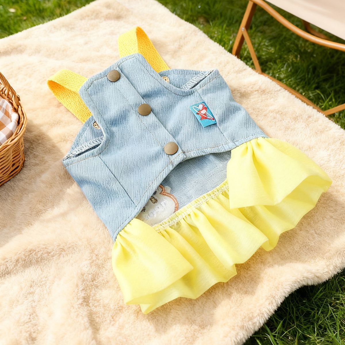 Comfortable Denim Pet Skirt - Star, Bear & Honey Bear Theme for Small Dogs, Puppies & Cats