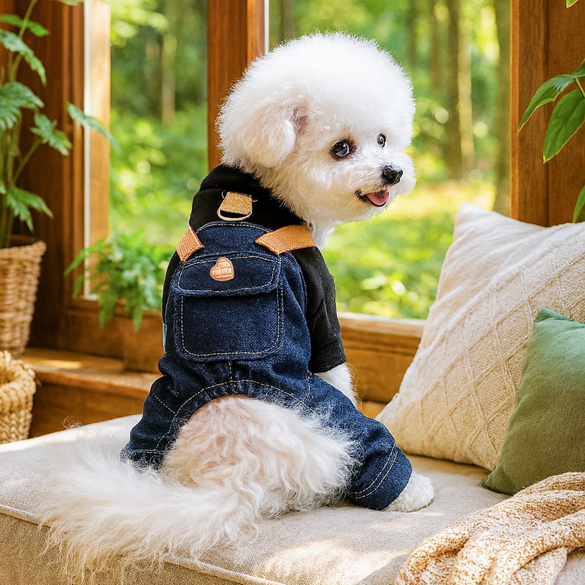 Black Dinosaur Pet Overalls