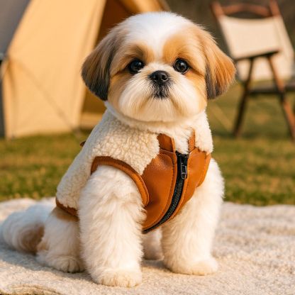 New Spring Pet Vest - Coffee Colored, Fleece Padded & Thickened, Stylish Warm Wear for Puppies & Kittens-BELLEPAW