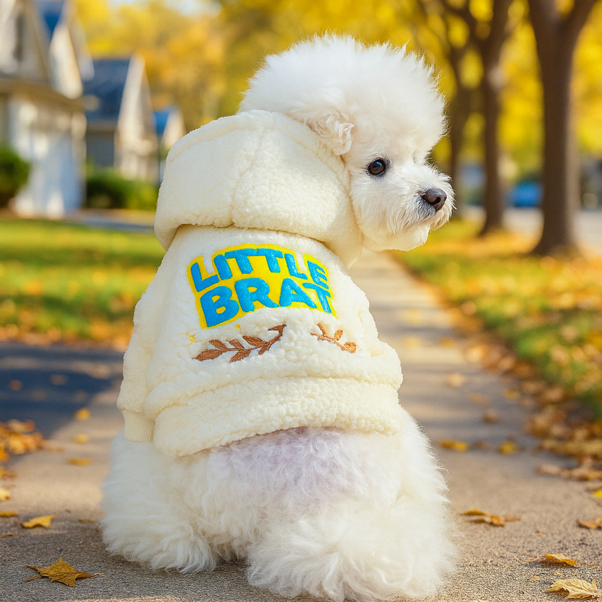 New Winter Pet Vest - Coffee Colored, Fleece Padded & Thickened, Stylish Warm Wear for Puppies & Kittens