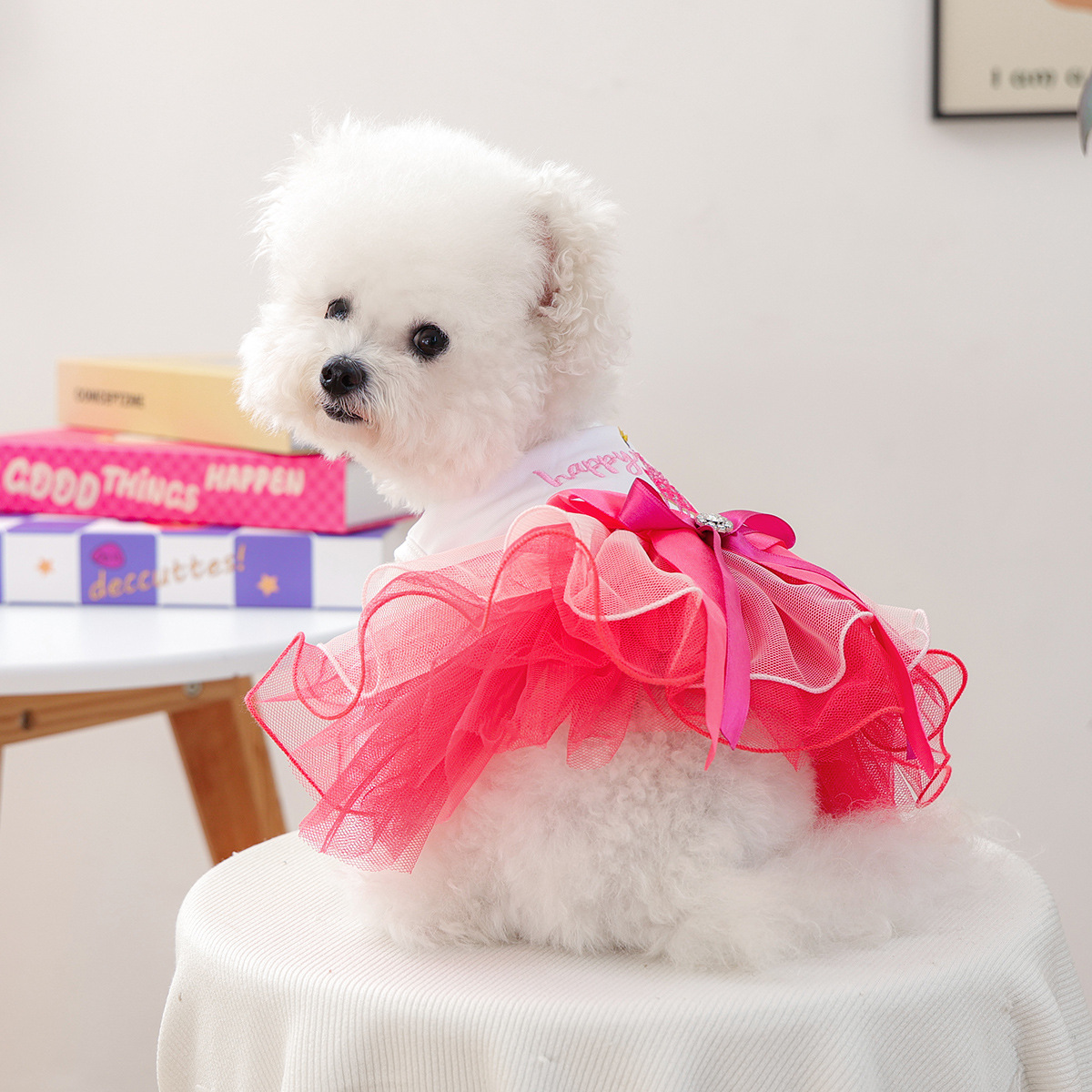 Bellepaw Pet Birthday Sparkle Tutu Dress