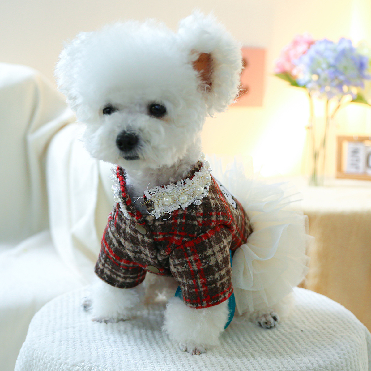 Bellepaw Pet Parisian Tweed Socialite Tutu Dress