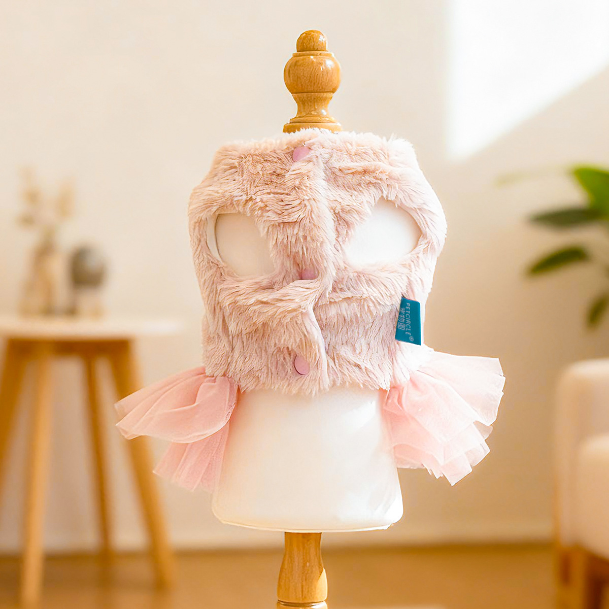 Fall/Winter Pet Skirt - French Chic Tulle Dress, Warm Soft Outfit for Small Dogs, Puppies & Cats