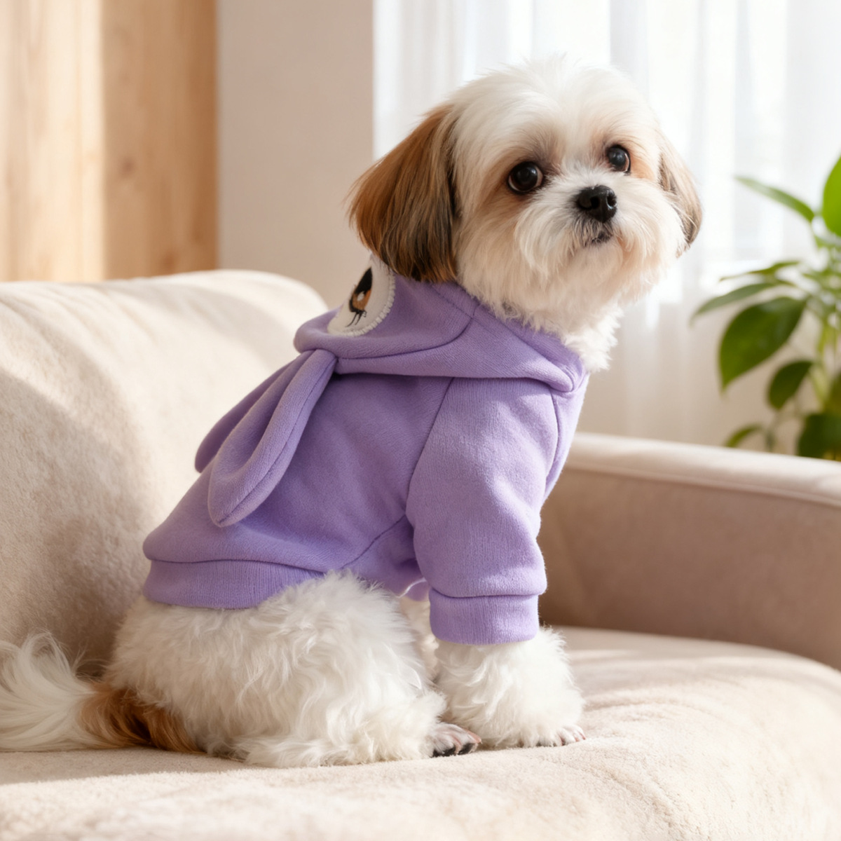 Bellepaw Pet "Bunny Eyes" Pink Fleece Hoodie