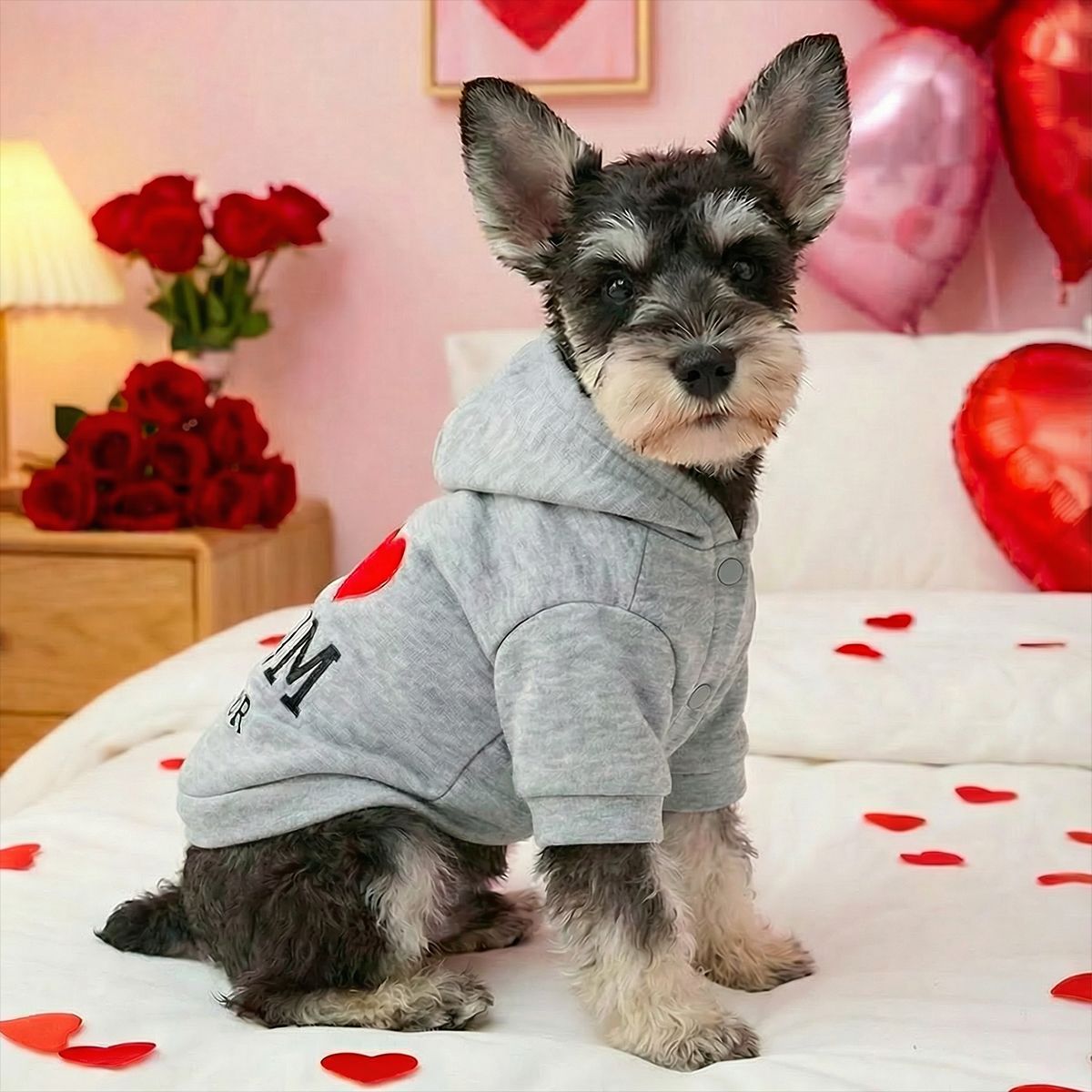 Bellepaw Pet "I Love Mum 4Ever" Embroidered Hoodie