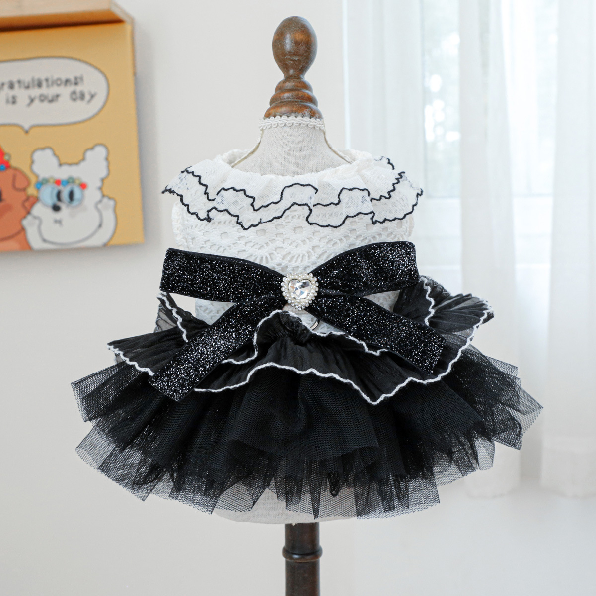 New SS Pet Princess Dress - Bow Accent | For Small & Medium Toy Breeds