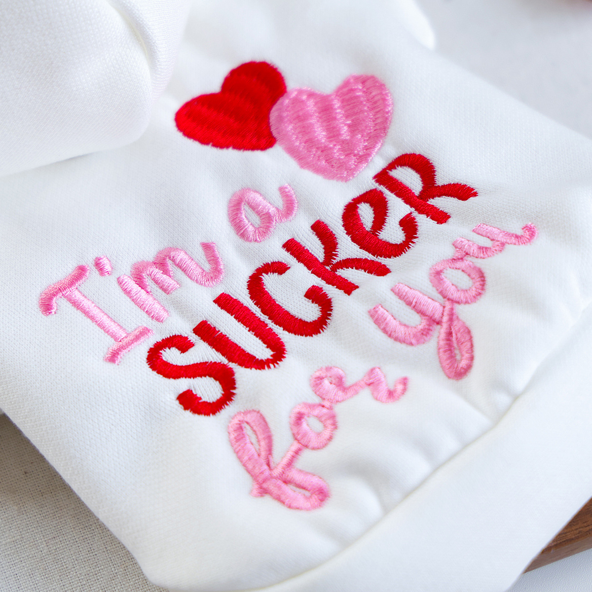 Bellepaw Pet "I'm a Sucker for You" Valentine's Day Embroidered Hoodie