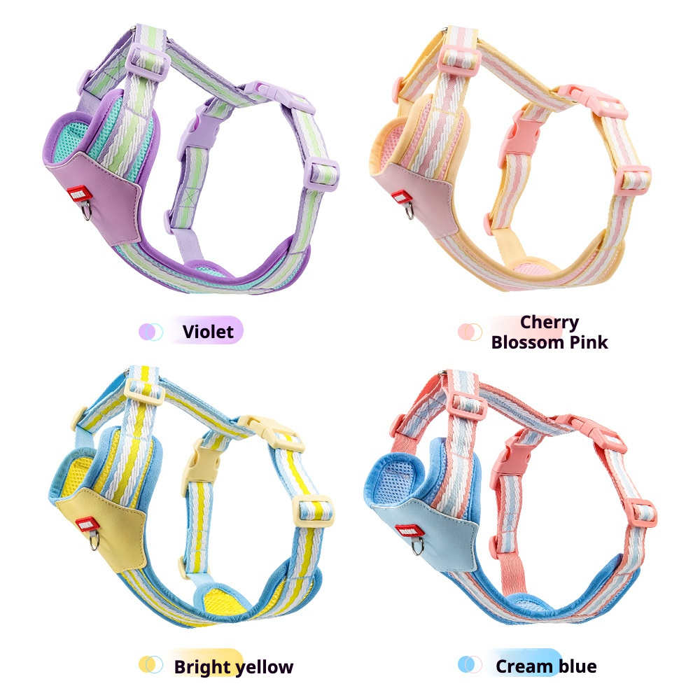 Vibrant Dopamine Pet Set - New Harness & Leash for Small Dogs Outdoor Walking