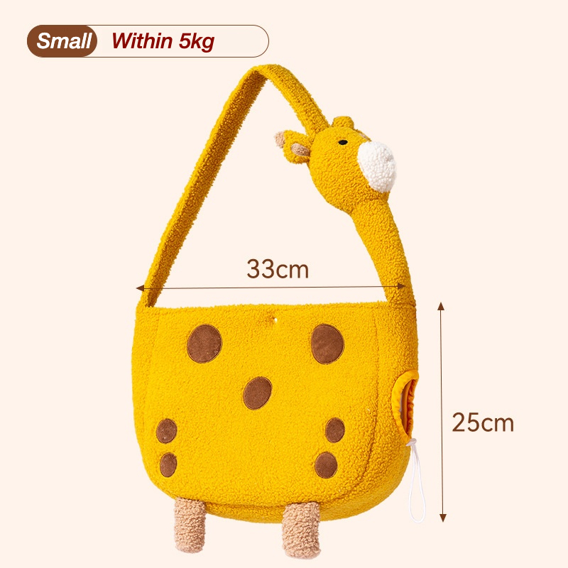 Adorable Giraffe Pet Bag - Portable Crossbody Warm Travel Carrier (Cats & Small Dogs)
