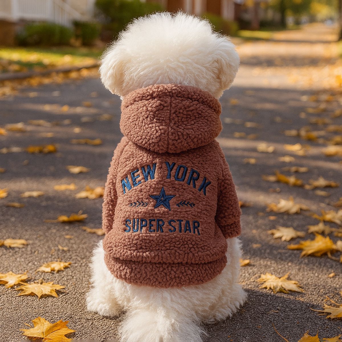 New Winter Pet Vest - Coffee Colored, Fleece Padded & Thickened, Stylish Warm Wear for Puppies & Kittens