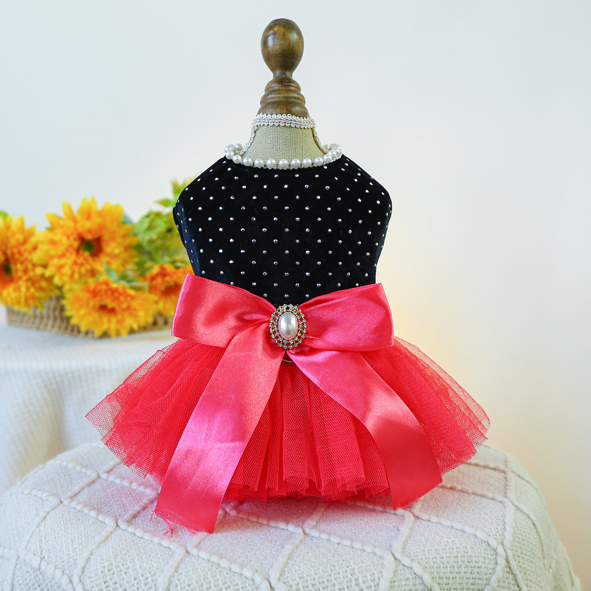 New SS Pet Princess Dress - Bow Accent | For Small & Medium Toy Breeds