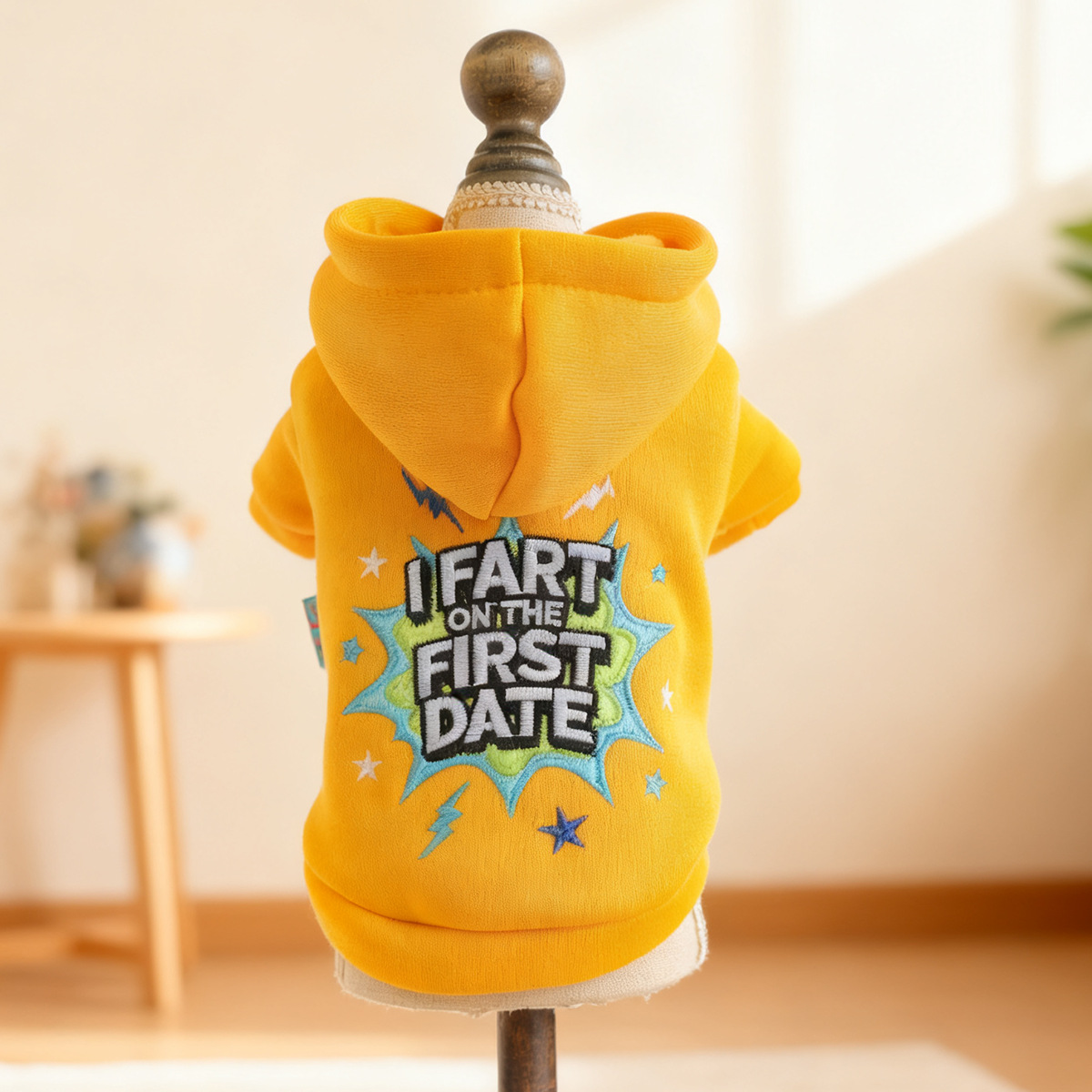 Bellepaw Pet "First Date Fart" Comic Style Fleece Hoodie