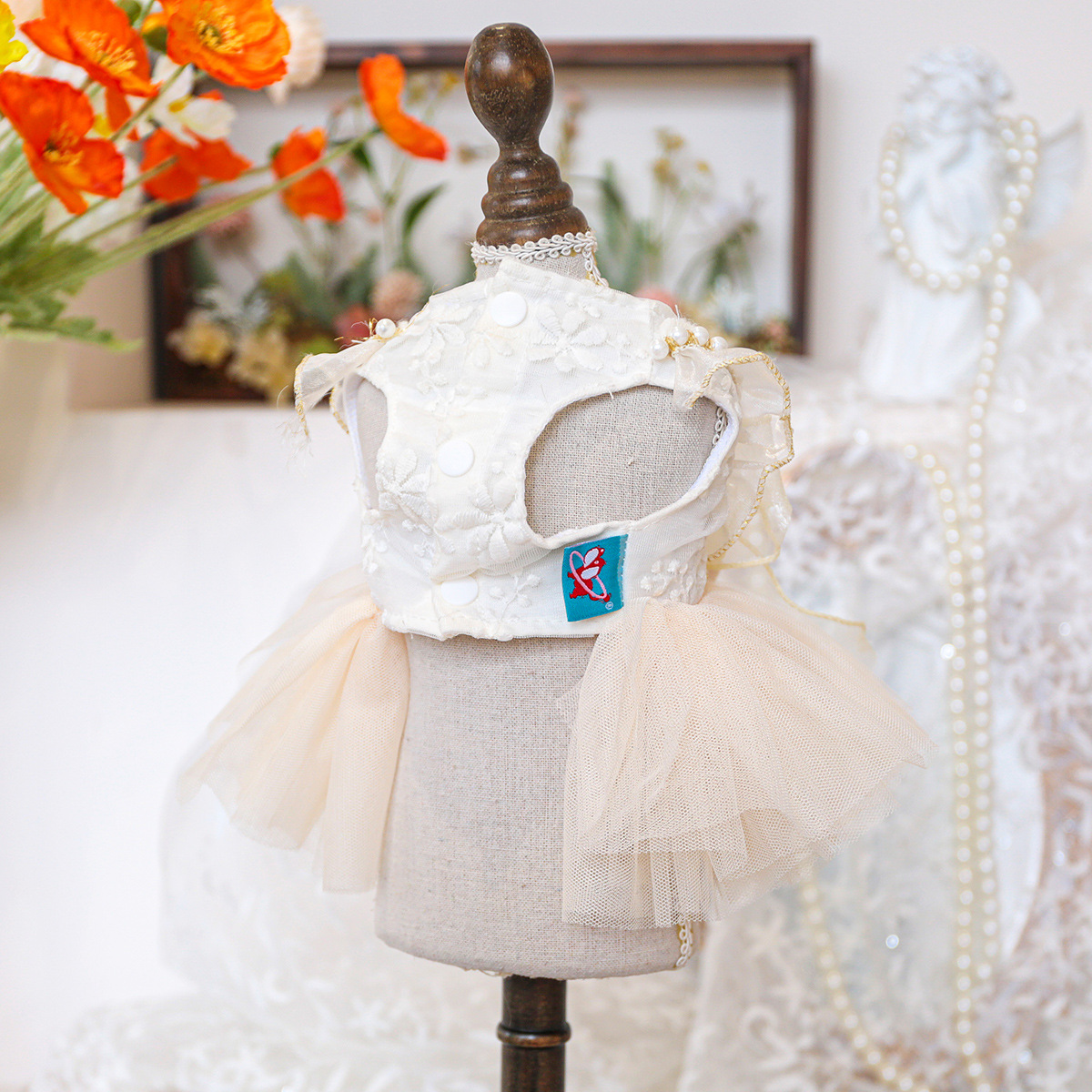 Bellepaw Pet Champagne Gold Royal Princess Tutu Dress