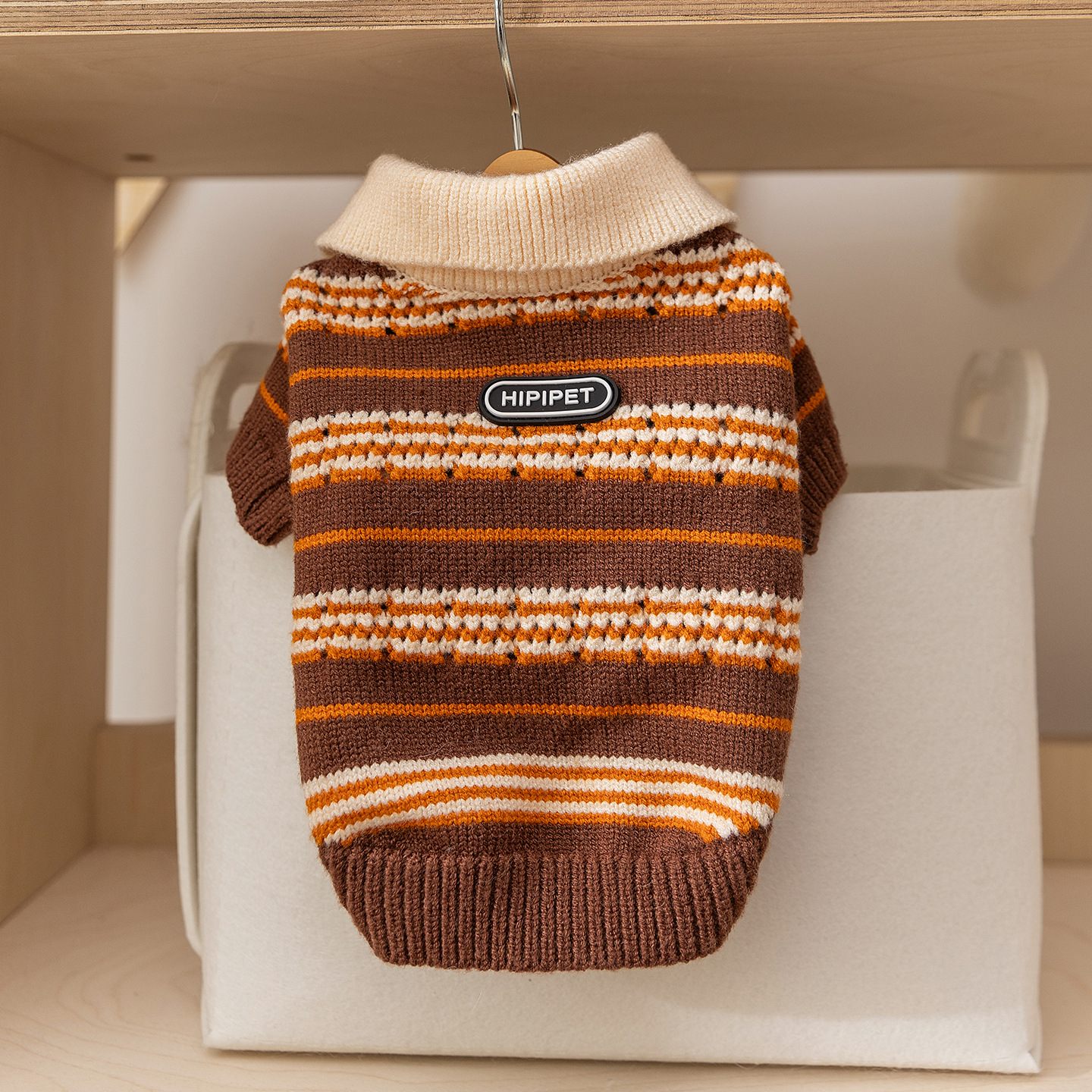 Color-Block Striped Pet Polo Sweater - Knitted for Small Dogs (Bichon & Teddy)