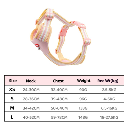 Vibrant Dopamine Pet Set - New Harness & Leash for Small Dogs Outdoor Walking