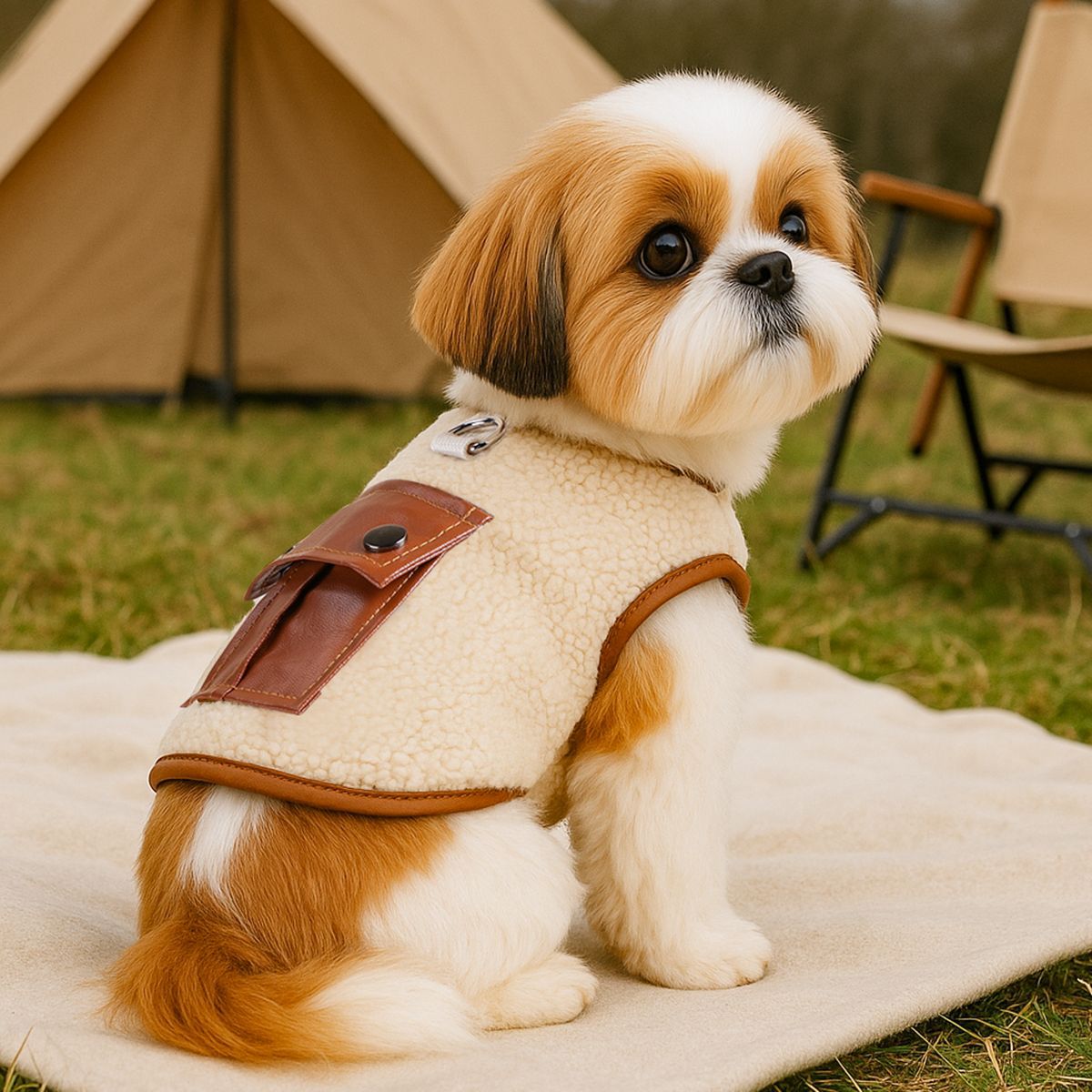 New Spring Pet Vest - Coffee Colored, Fleece Padded & Thickened, Stylish Warm Wear for Puppies & Kittens-BELLEPAW