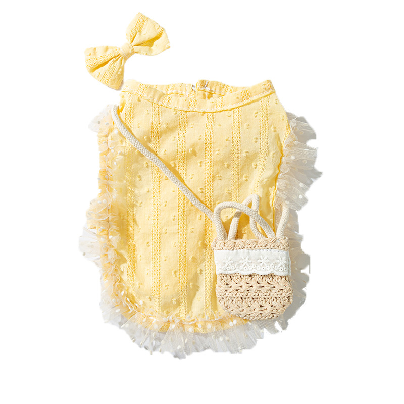 Tranquil Pastoral & Elegant Lady Style - Pet Two-Legged Tank Top with Crossbody Bag for Small/Medium Dogs & Cats-BELLEPAW