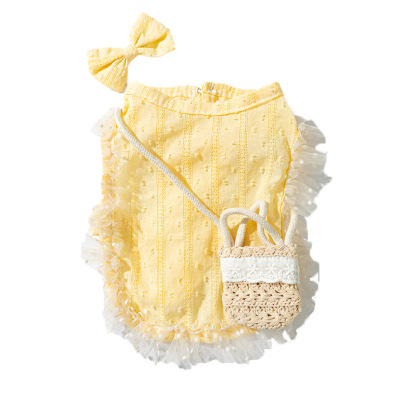 Tranquil Pastoral & Elegant Lady Style - Pet Two-Legged Tank Top with Crossbody Bag for Small/Medium Dogs & Cats-BELLEPAW