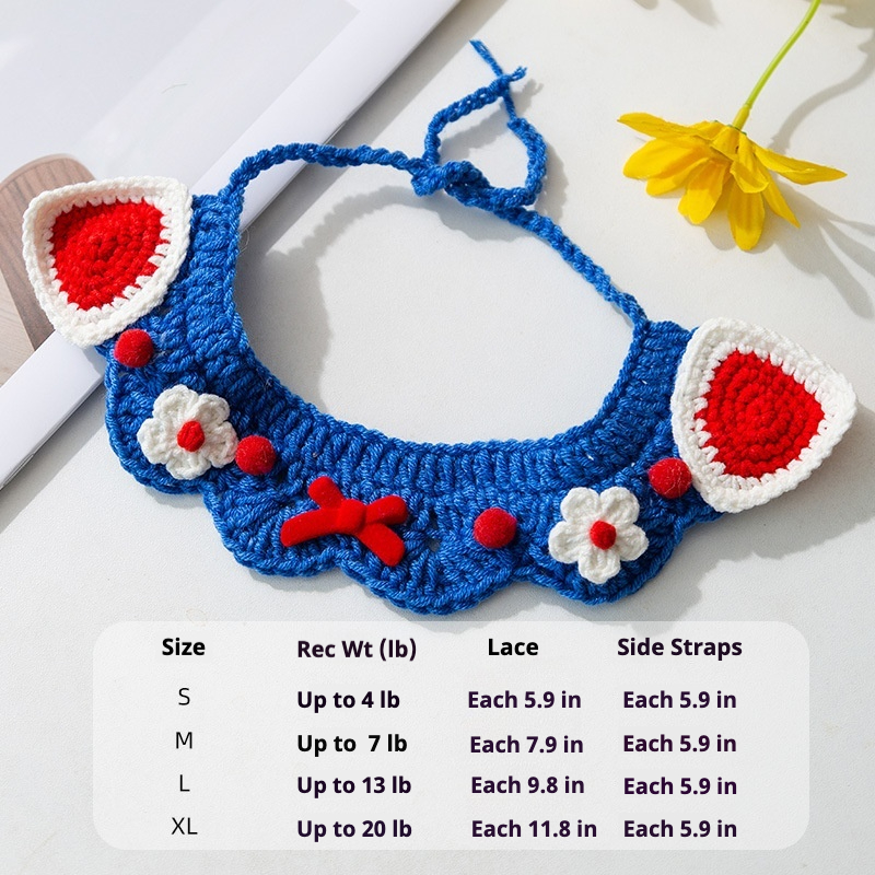 Cute Pet Collar & Scarf - Hand-Knitted Necklace Accessories for Cats & Small Dogs