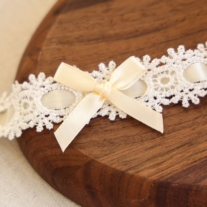 Bellepaw Pet Pink Lace Bow Crystal Decorative Collar