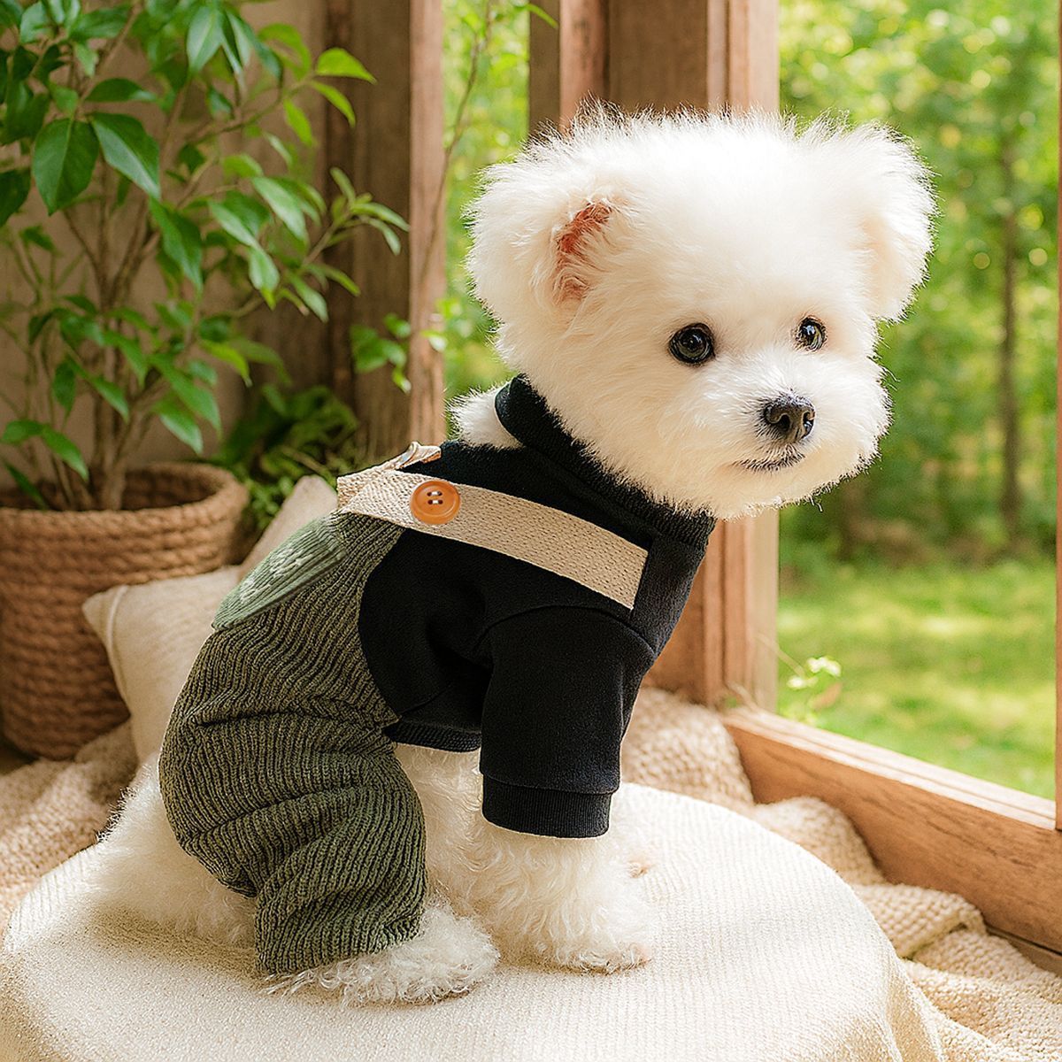 Best Friend Themed Pet Overalls - Fall/Winter Warm Comfortable Wear for Small Dogs, Puppies & Cats