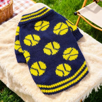 Navy Blue Basketball-Style Pet Sweater - Fall/Winter Warm & Comfortable for Small Dogs, Puppies & Cats-BELLEPAW