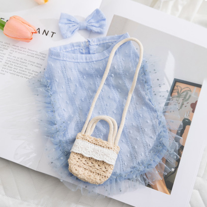 Tranquil Pastoral & Elegant Lady Style - Pet Two-Legged Tank Top with Crossbody Bag for Small/Medium Dogs & Cats-BELLEPAW