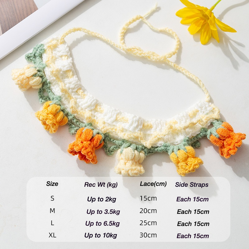 Cute Pet Collar & Scarf - Hand-Knitted Necklace Accessories for Cats & Small Dogs