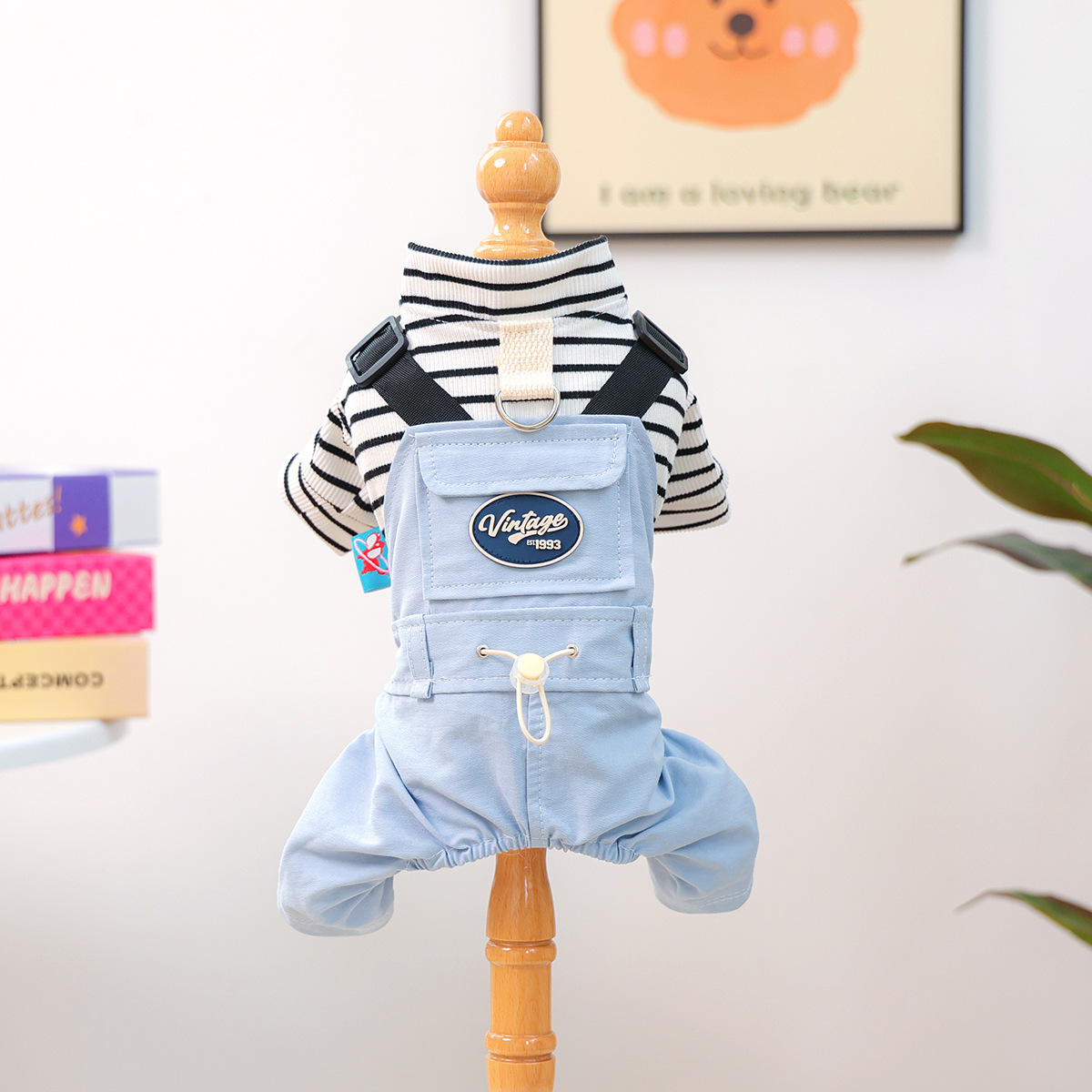 Best Friend Themed Pet Overalls - Fall/Winter Warm Comfortable Wear for Small Dogs, Puppies & Cats