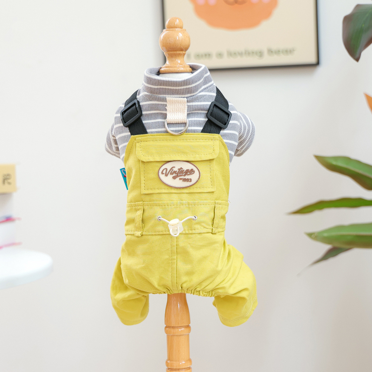 Best Friend Themed Pet Overalls - Fall/Winter Warm Comfortable Wear for Small Dogs, Puppies & Cats