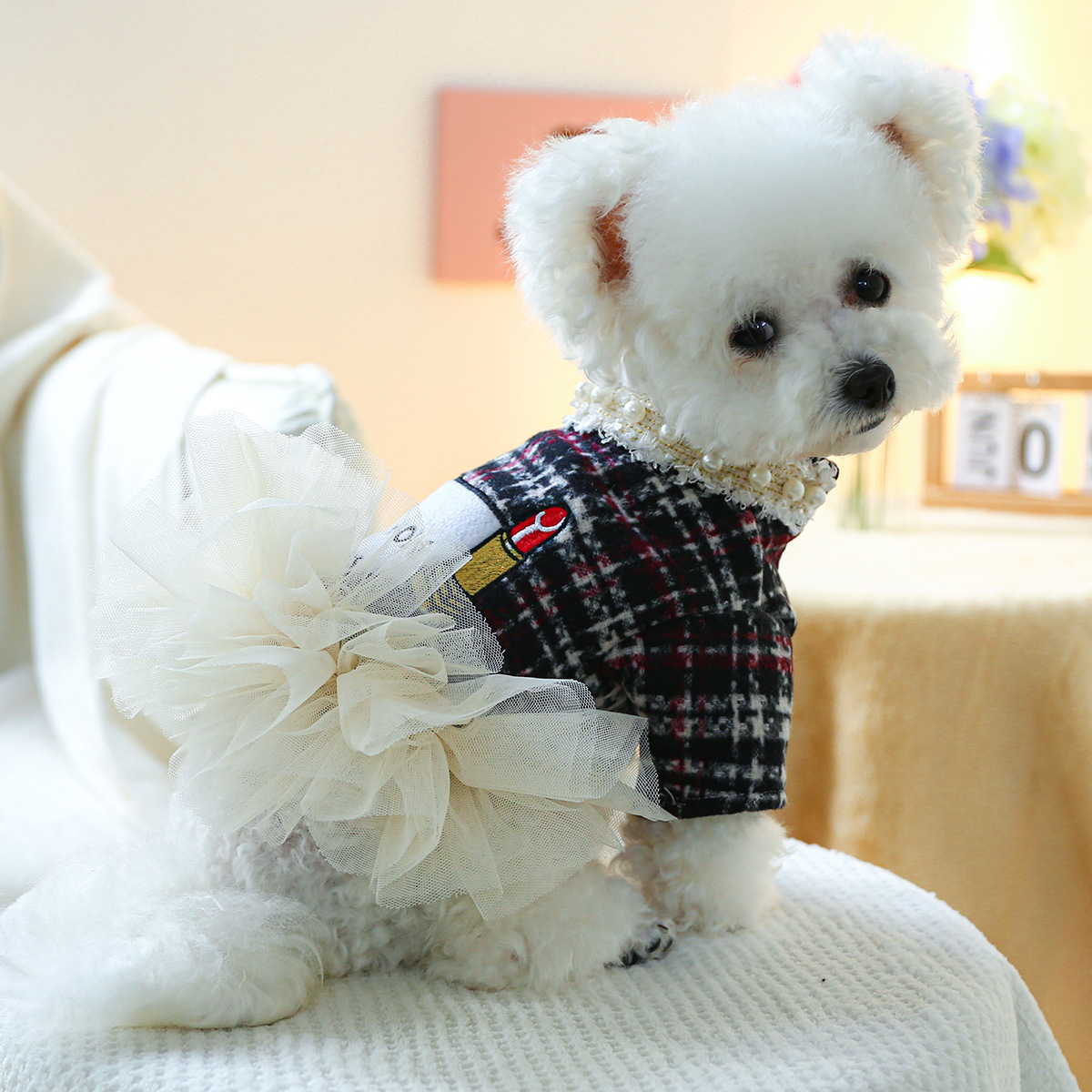 Bellepaw Pet Parisian Tweed Socialite Tutu Dress