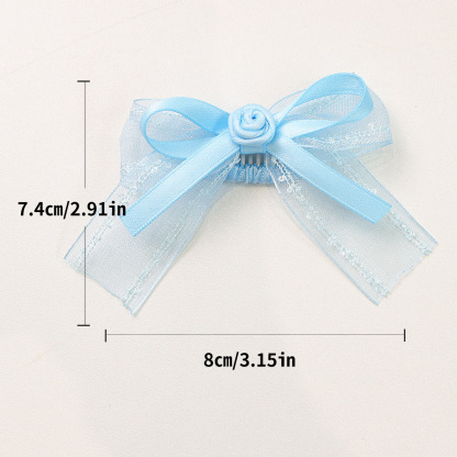 Bellepaw Pet Sky Blue Lace Bow Crystal Collar & Hair Clip 3-Piece Set