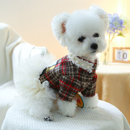Bellepaw Pet Parisian Tweed Socialite Tutu Dress