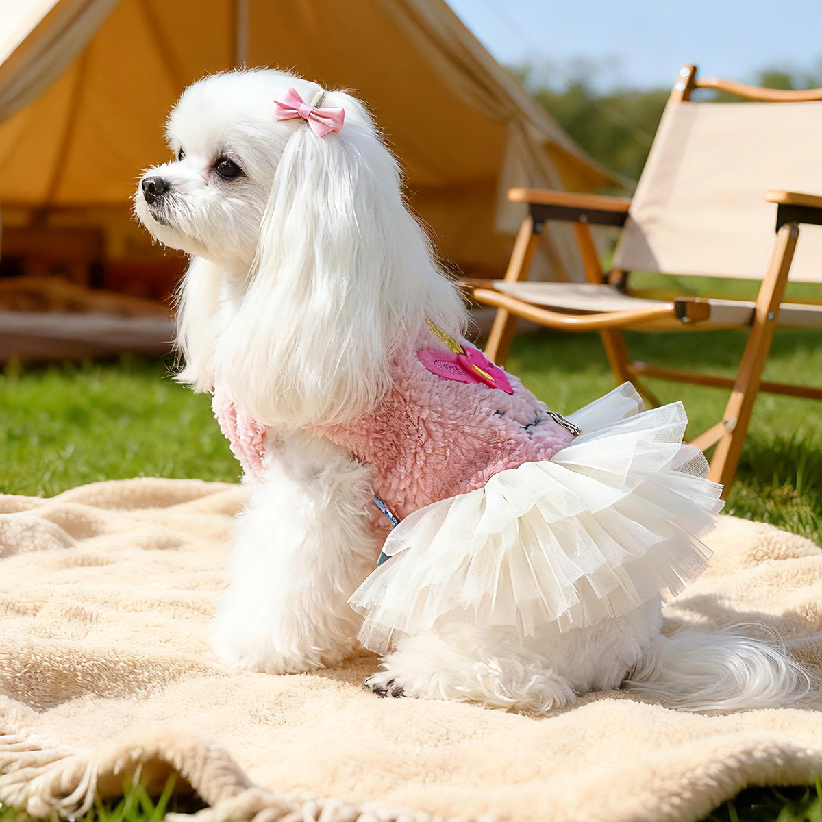 Bellepaw Pet Pink Unicorn Plush Tutu Dress