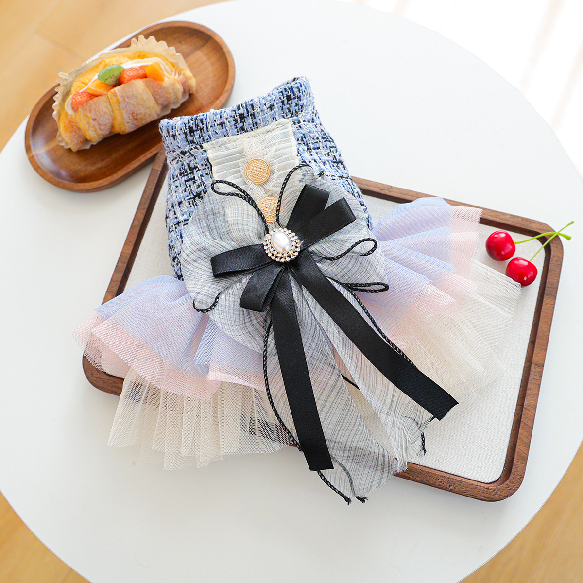 Spring Comfortable Colorful Chic Pet Dress - Blue (For Small Dogs & Cats)