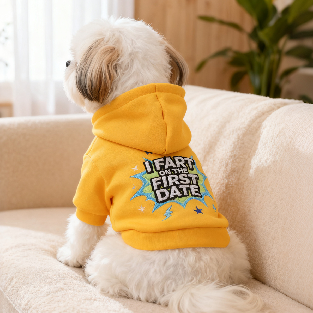 Bellepaw Pet "First Date Fart" Comic Style Fleece Hoodie