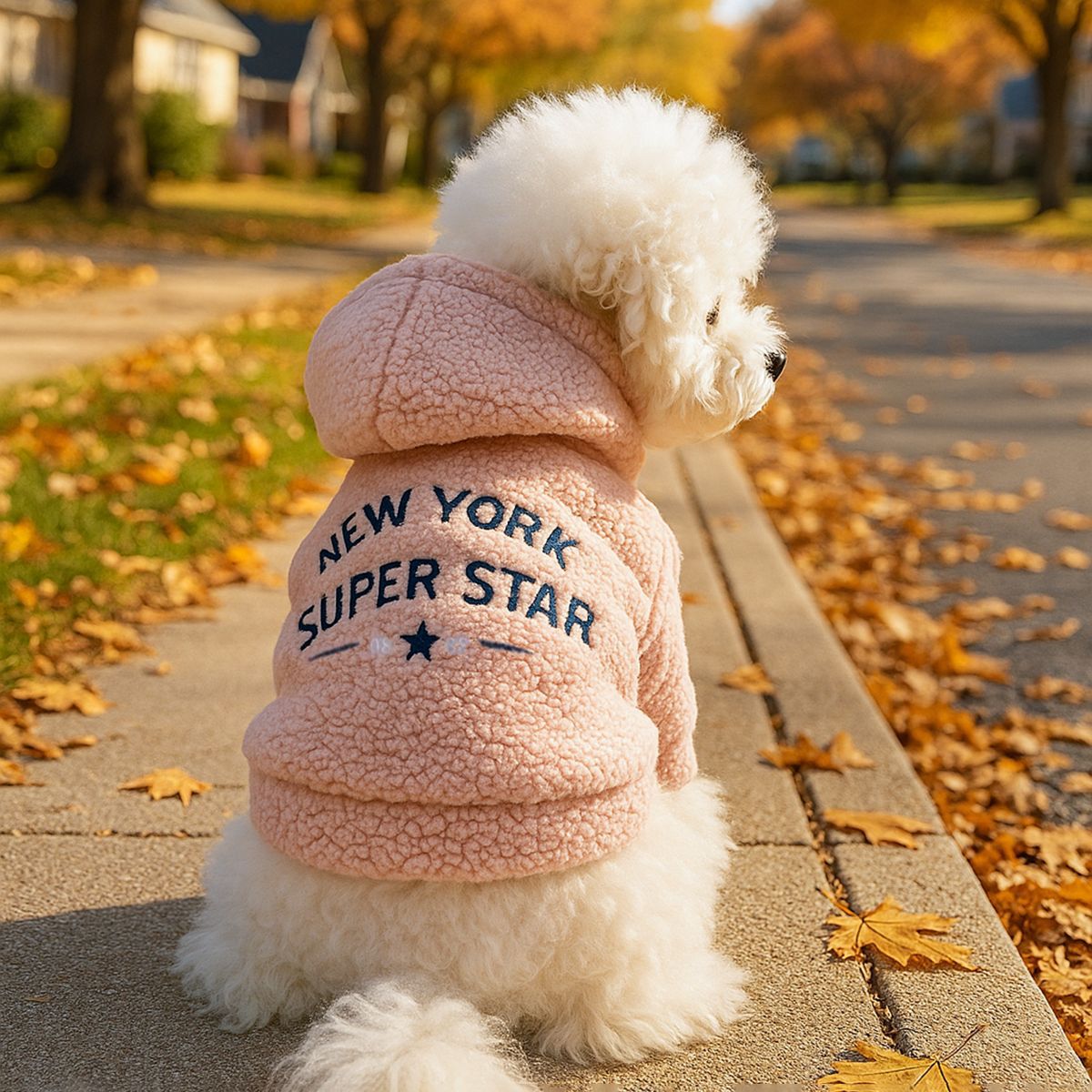 New Winter Pet Vest - Coffee Colored, Fleece Padded & Thickened, Stylish Warm Wear for Puppies & Kittens