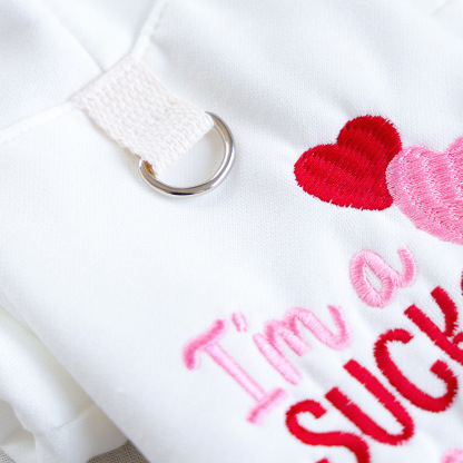 Bellepaw Pet "I'm a Sucker for You" Valentine's Day Embroidered Hoodie