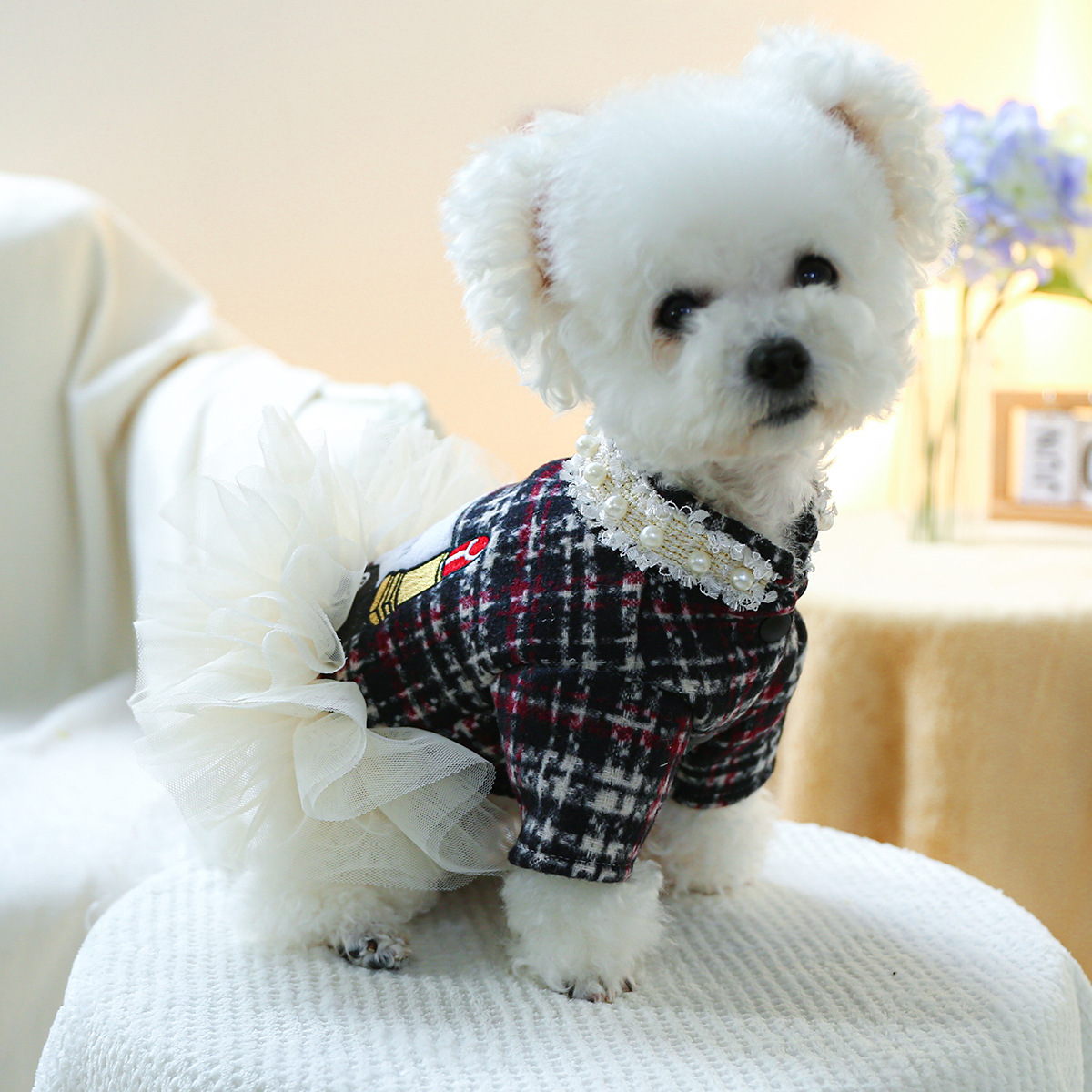 Bellepaw Pet Parisian Tweed Socialite Tutu Dress