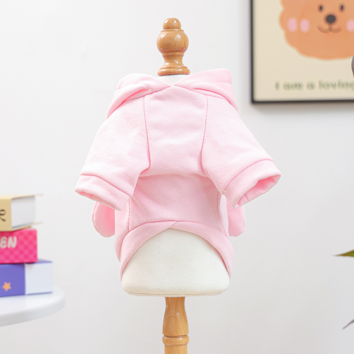 Bellepaw Pet "Bunny Eyes" Pink Fleece Hoodie