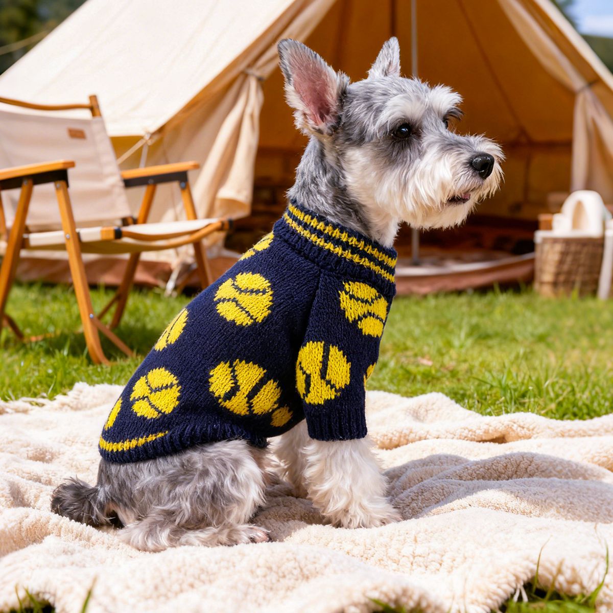 Navy Blue Basketball-Style Pet Sweater - Fall/Winter Warm & Comfortable for Small Dogs, Puppies & Cats-BELLEPAW