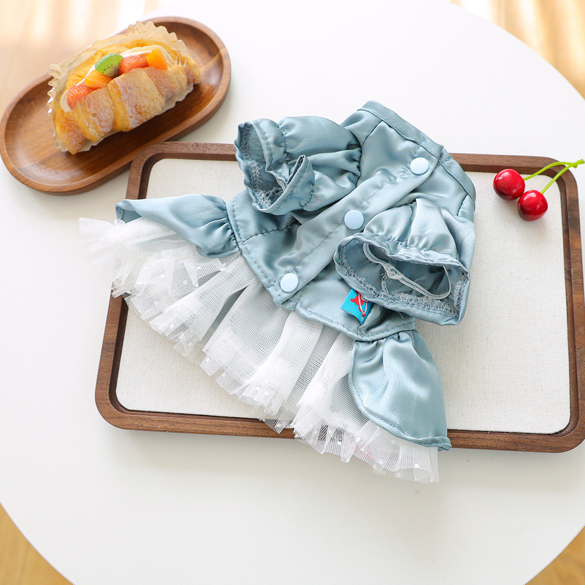 Bellepaw Pet Dusty Blue Sweetheart Lace Dress