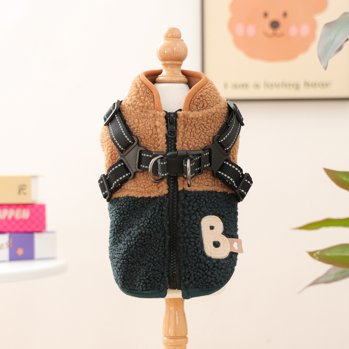 New Spring Pet Vest - Coffee Colored, Fleece Padded & Thickened, Stylish Warm Wear for Puppies & Kittens