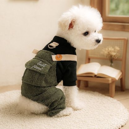 Best Friend Themed Pet Overalls - Fall/Winter Warm Comfortable Wear for Small Dogs, Puppies & Cats