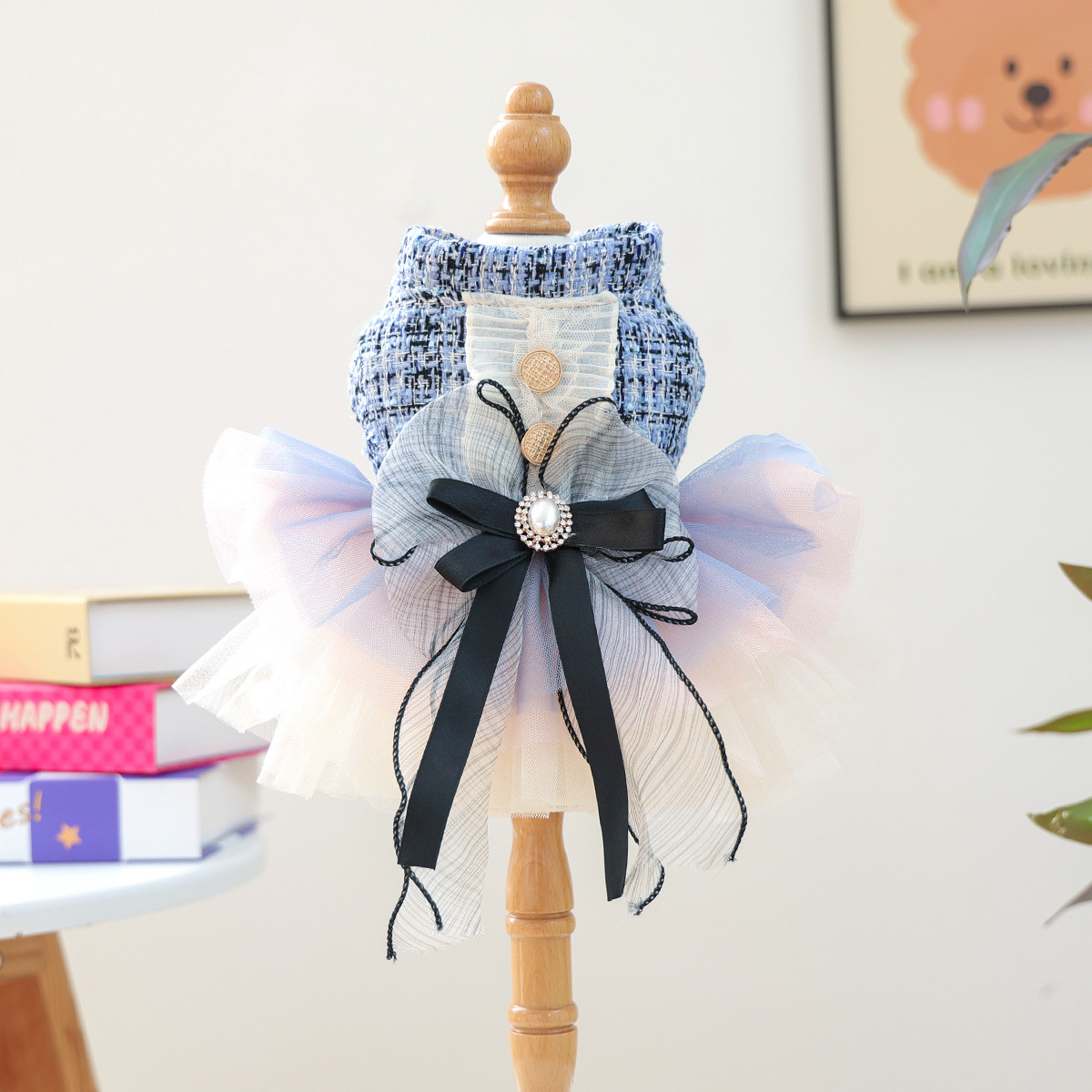 Spring Comfortable Colorful Chic Pet Dress - Blue (For Small Dogs & Cats)