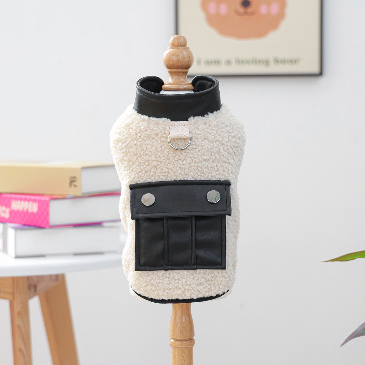 New Spring Pet Vest - Coffee Colored, Fleece Padded & Thickened, Stylish Warm Wear for Puppies & Kittens