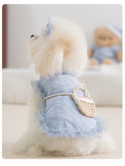 Tranquil Pastoral & Elegant Lady Style - Pet Two-Legged Tank Top with Crossbody Bag for Small/Medium Dogs & Cats-BELLEPAW