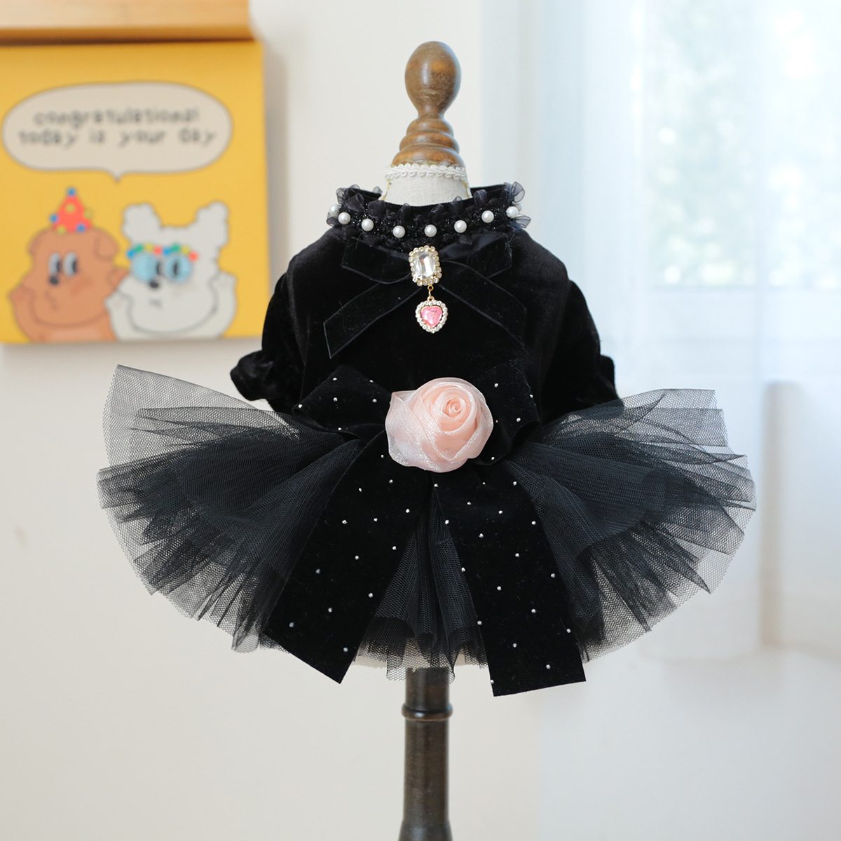New SS Pet Princess Dress - Bow Accent | For Small & Medium Toy Breeds