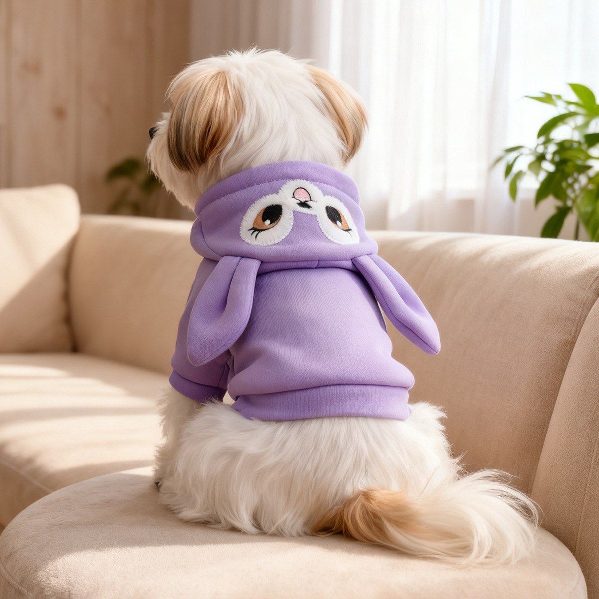 Bellepaw Pet "Bunny Eyes" Pink Fleece Hoodie